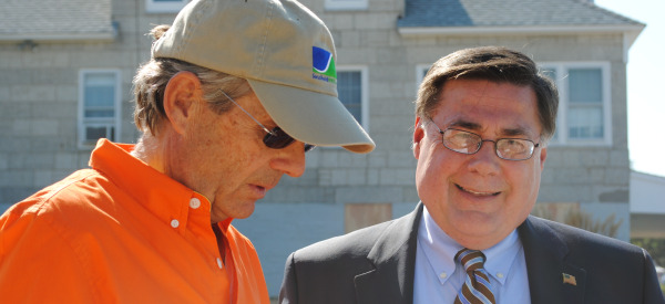 Southold - John Betsch, Chairman Southold VOICE with Legislator Ed Romaine, County Road 48 Washout - Press Conference